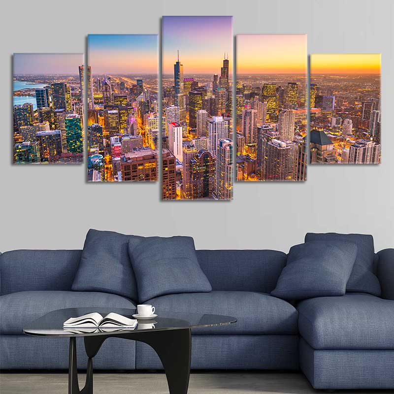 Chicago Skyline Wall Art Canvas-Stunning Canvas Prints