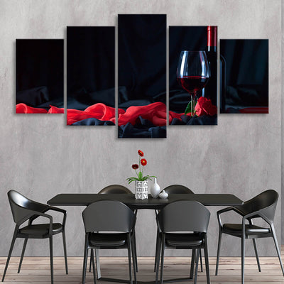 Classic red wine Canvas Wall Art Set