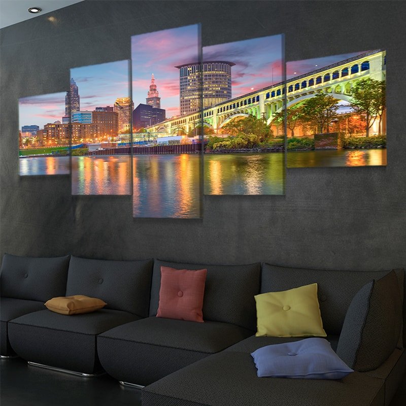 Cleveland City Skyline Wall Art: Canvas Prints, Art Prints & Paintings