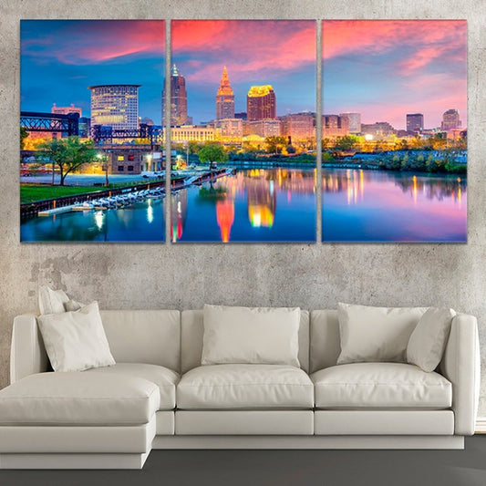 Cleveland Skyline Wall Art Canvas-Stunning Canvas Prints