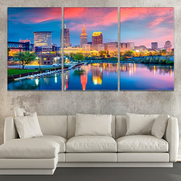 Cleveland Skyline Wall Art: Large Canvas Prints, Art Prints