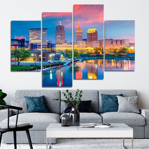 Cleveland Skyline Wall Art Canvas-Stunning Canvas Prints