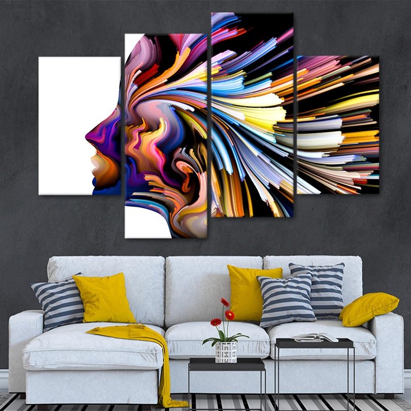 Human Face Abstract Wall Art For Wall-Stunning Canvas Prints