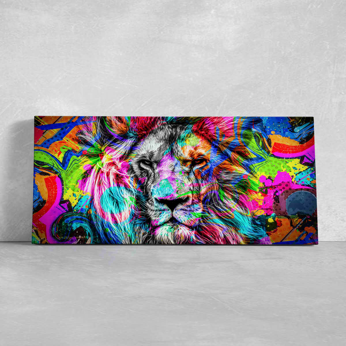 Colorful Abstract Lion Wall Art Canvas-Stunning Canvas Prints