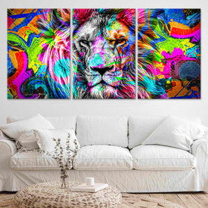 Colorful Abstract Lion Wall Art Canvas-Stunning Canvas Prints