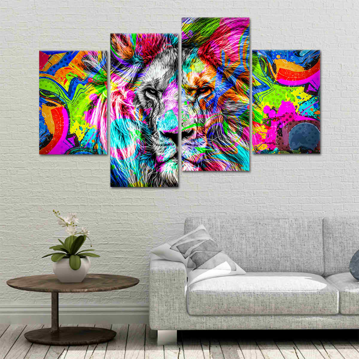 Colorful Abstract Lion Wall Art Canvas-Stunning Canvas Prints