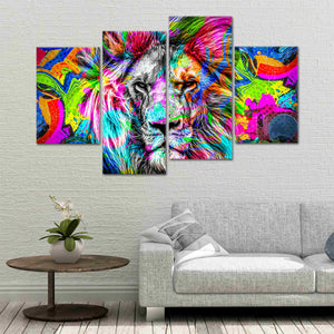 Colorful Abstract Lion Wall Art Canvas-Stunning Canvas Prints