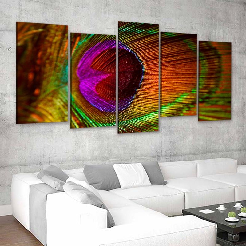 Large Colorful Peacock Feather Wall Art Canvas-Stunning Canvas Prints