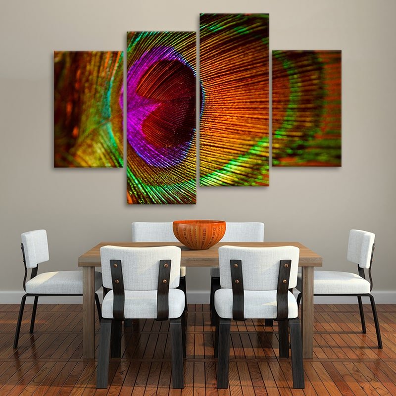 Large Colorful Peacock Feather Wall Art Canvas-Stunning Canvas Prints