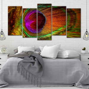 Large Colorful Peacock Feather Wall Art Canvas-Stunning Canvas Prints