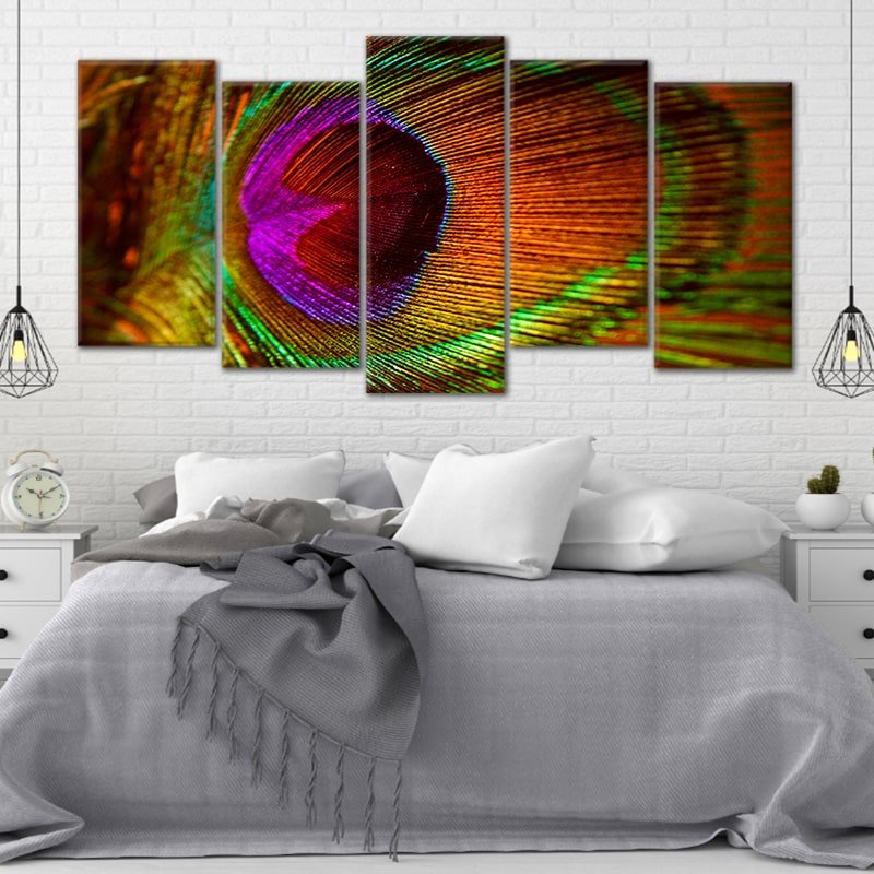 Large Colorful Peacock Feather Wall Art Canvas-Stunning Canvas Prints