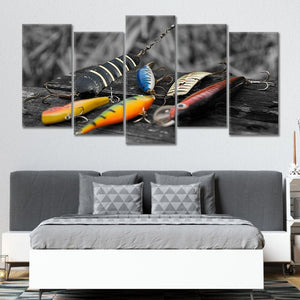 Colorful Fishing Hooks canvas prints