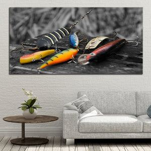 Colorful Fishing Hooks Modern Wall Art Decor l Stunning Canvas Prints