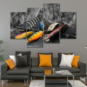 Colorful Fishing Hooks Modern Wall Art Decor l Stunning Canvas Prints
