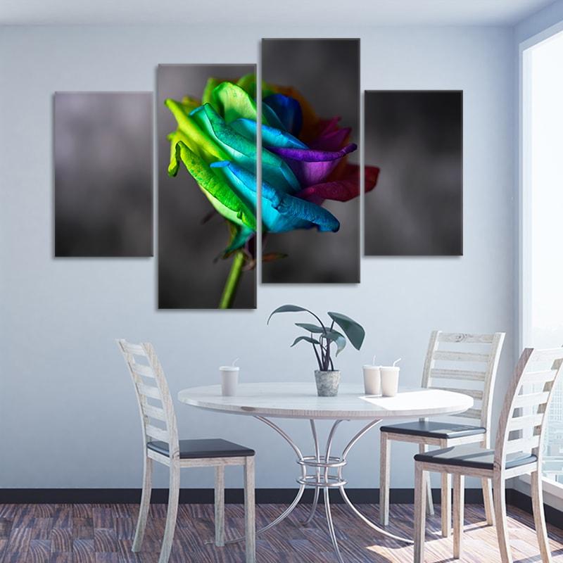 Rainbow Rose Wall Art Canvas Print-Stunning Canvas Prints