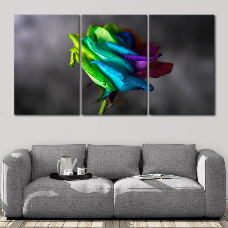 Rainbow Rose Wall Art Canvas Print-Stunning Canvas Prints