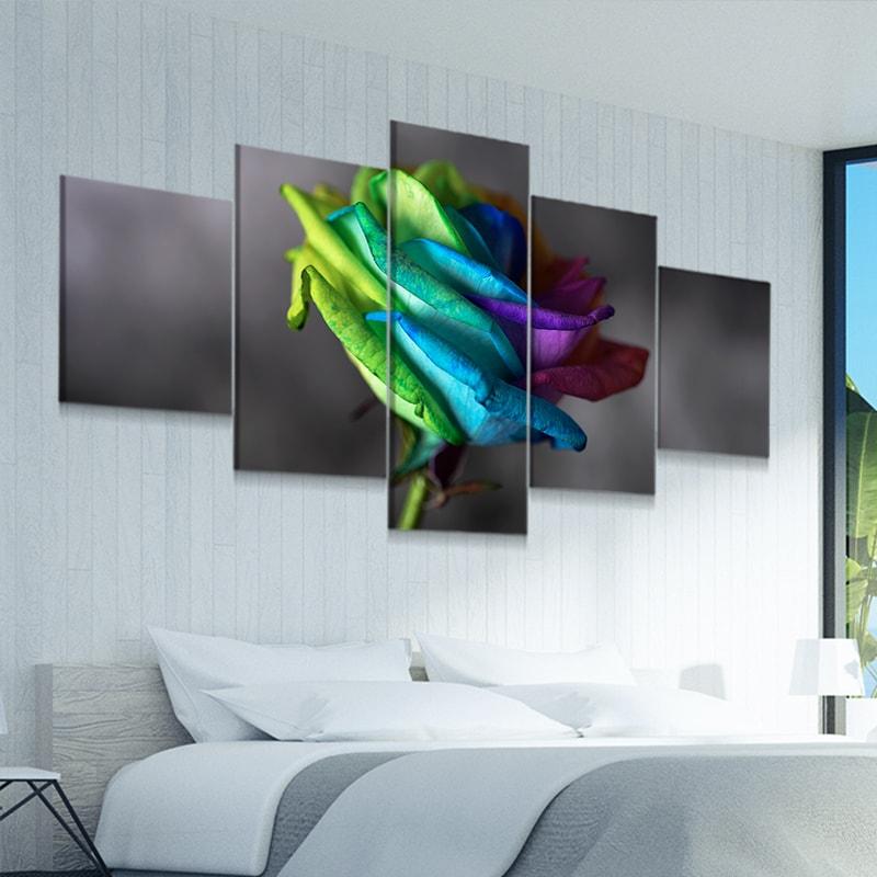 Colorful Rose Pop Canvas Wall Art