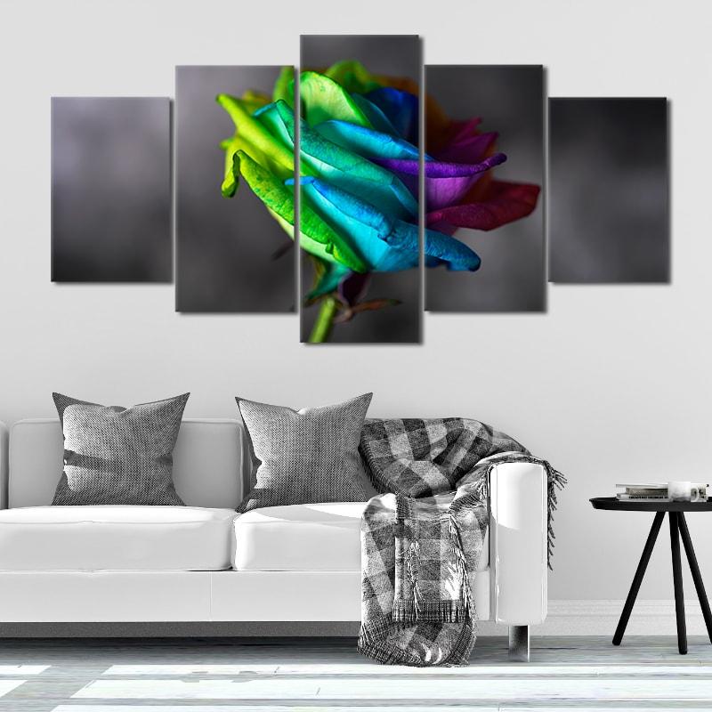 Rainbow Rose Wall Art Canvas Print-Stunning Canvas Prints