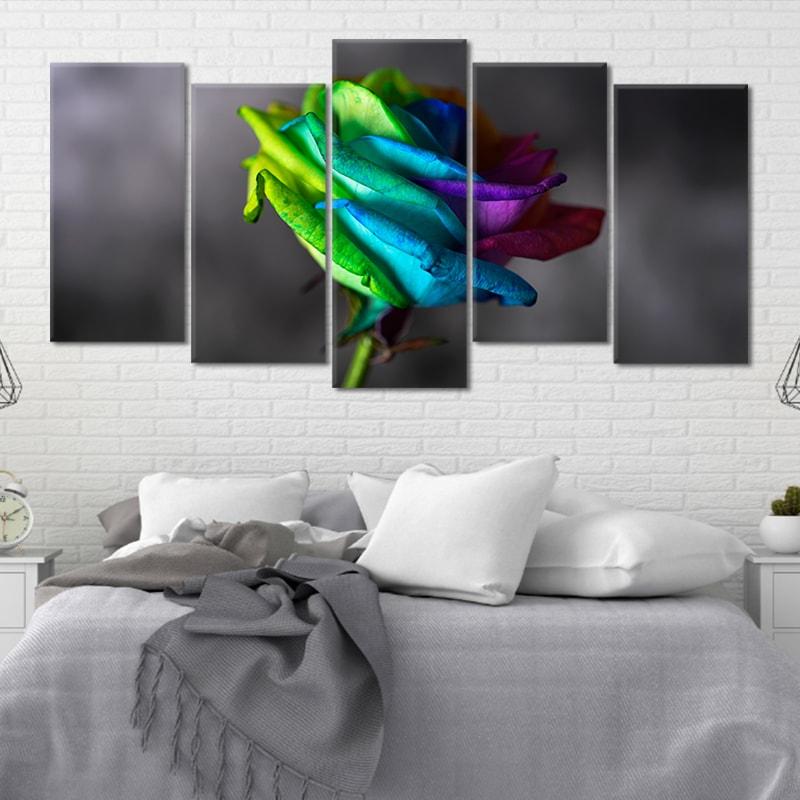 Rainbow Rose Wall Art Canvas Print-Stunning Canvas Prints