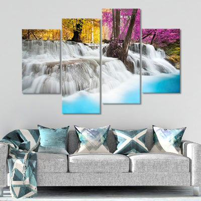 Colorful Waterfall Multi Panel Canvas Wall Art