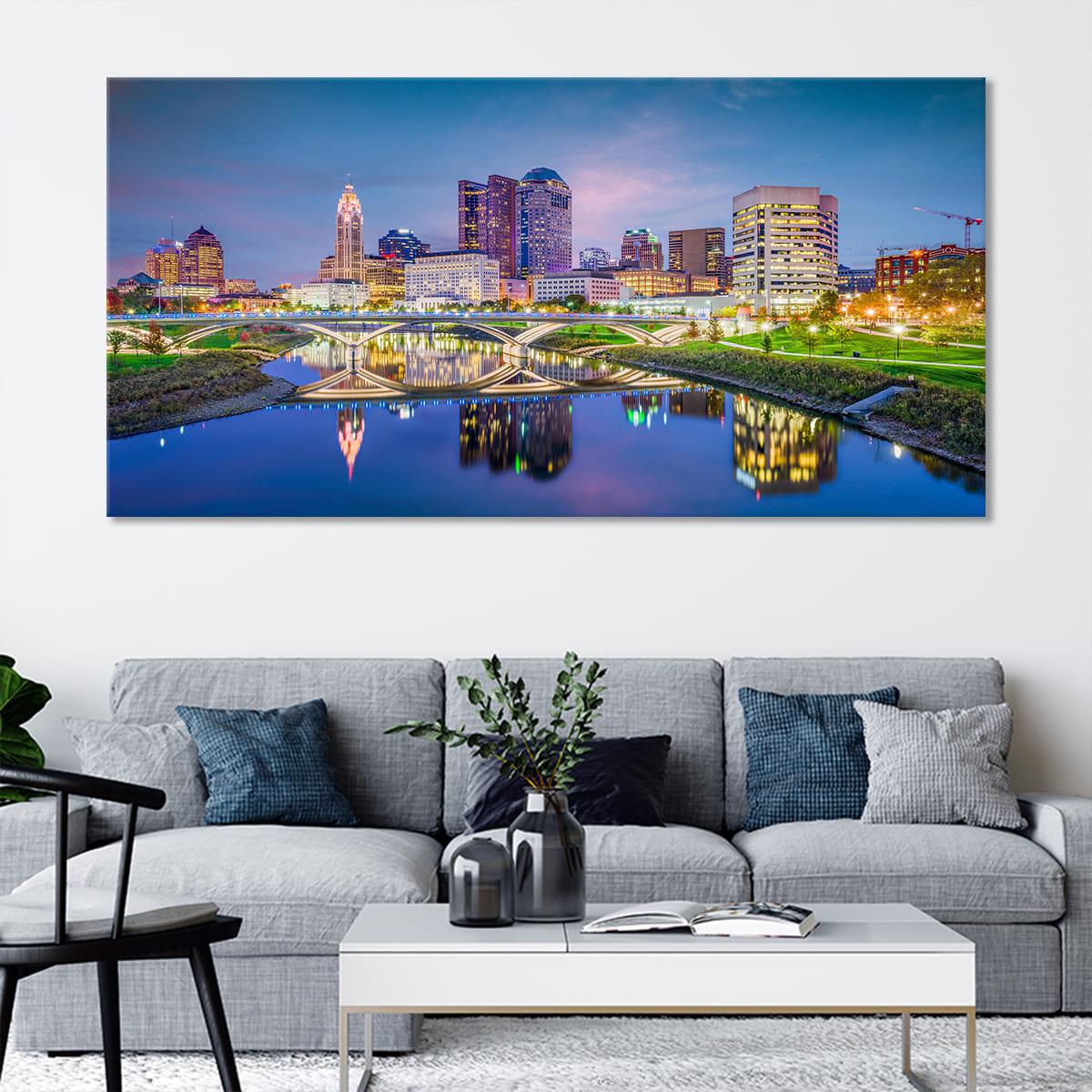 Columbus Ohio Skyline Wall Art Canvas-Stunning Canvas Prints