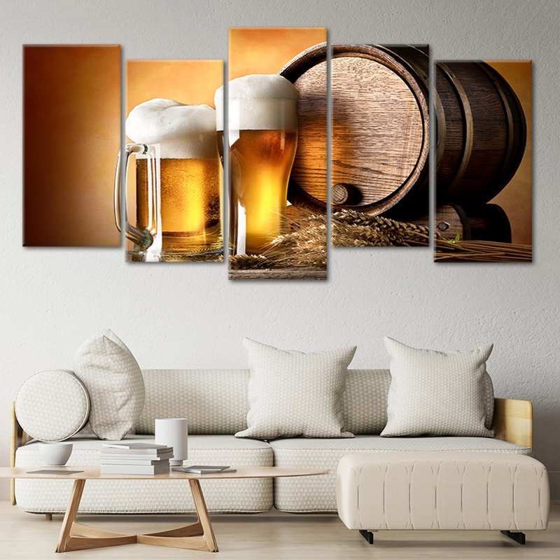 craft beer and brewing 5 piece canvas art
