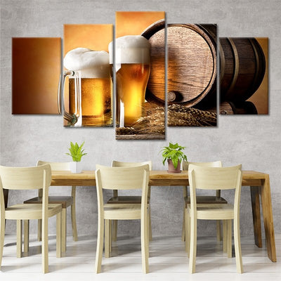 craft beer and brewing 5 piece canvas art