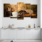 Coffee with grinder Multi Panel Canvas Wall Art