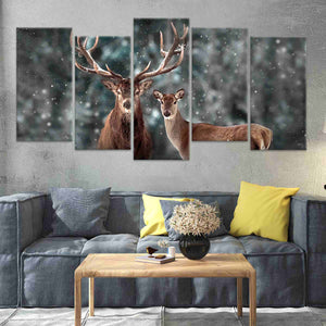 Winter Deer Elks Wall Art Canvas-Stunning Canvas Prints
