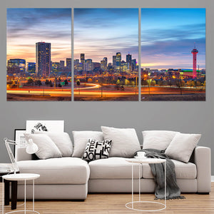 Denver Skyline Wall Art Canvas-Stunning Canvas Prints