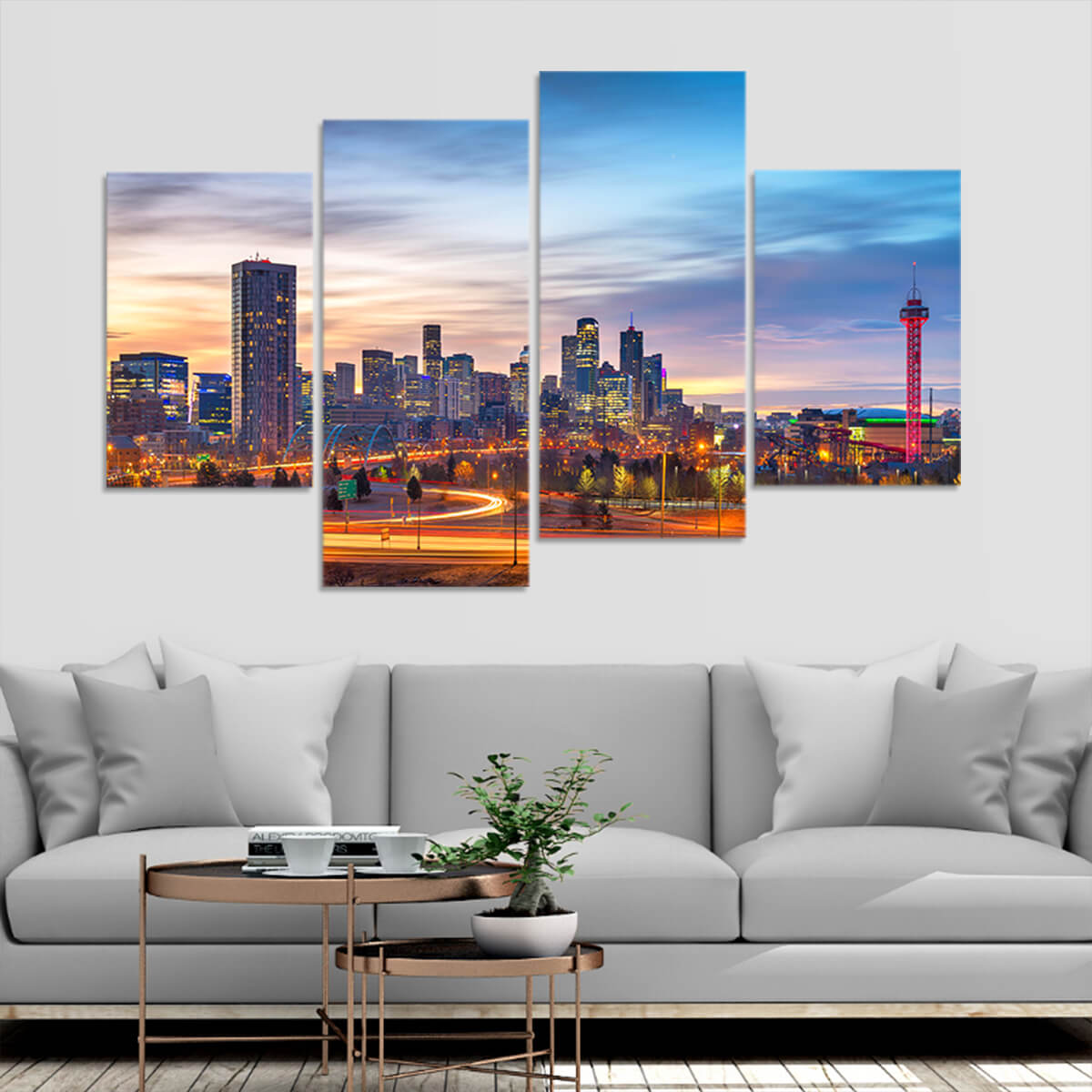 Denver Skyline Wall Art Canvas-Stunning Canvas Prints