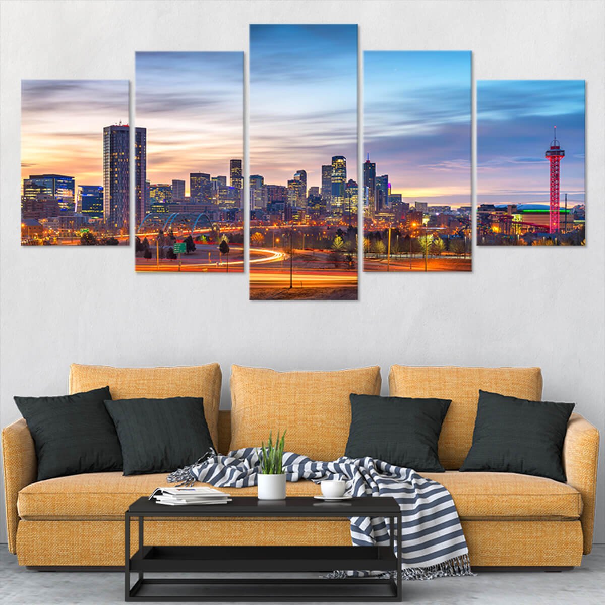 Denver Skyline Wall Art Canvas-Stunning Canvas Prints