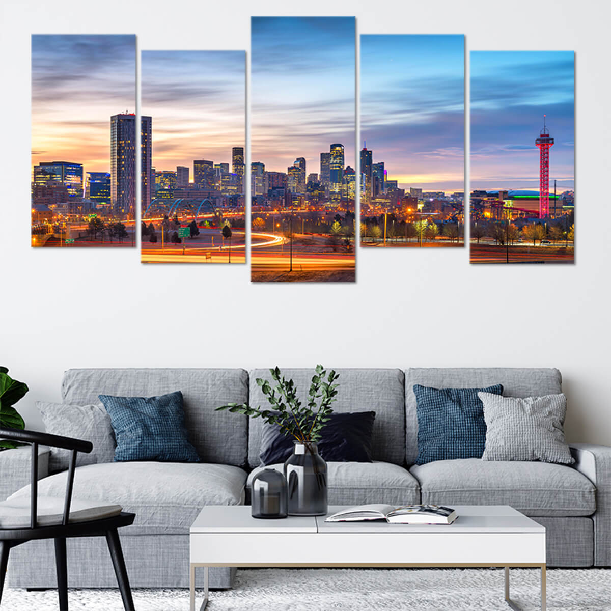 Denver Skyline Wall Art Canvas-Stunning Canvas Prints