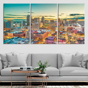 Detroit Skyline Wall Art Canvas-Stunning Canvas Prints