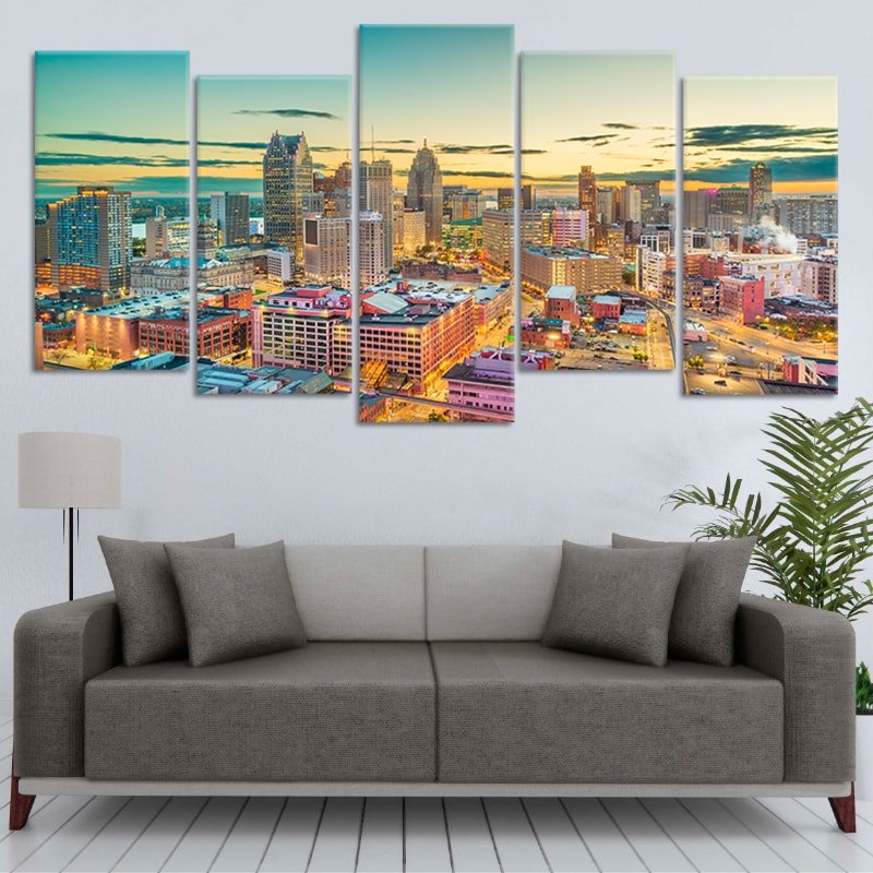 Detroit Skyline Wall Art Canvas-Stunning Canvas Prints