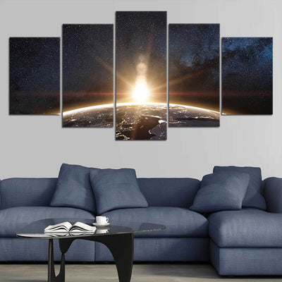 Earth from space Canvas Wall Art Set