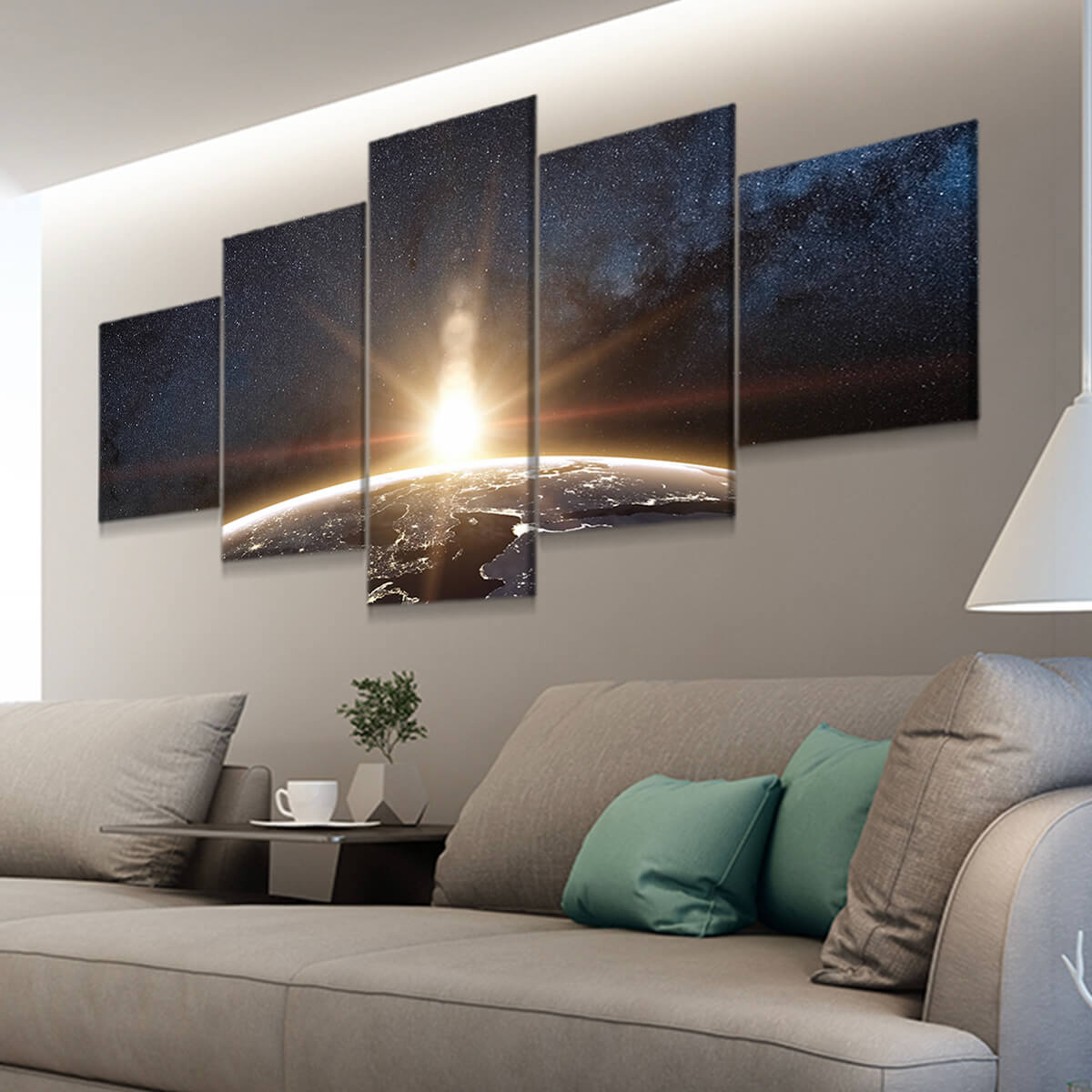 Earth from space Canvas Wall Art Set