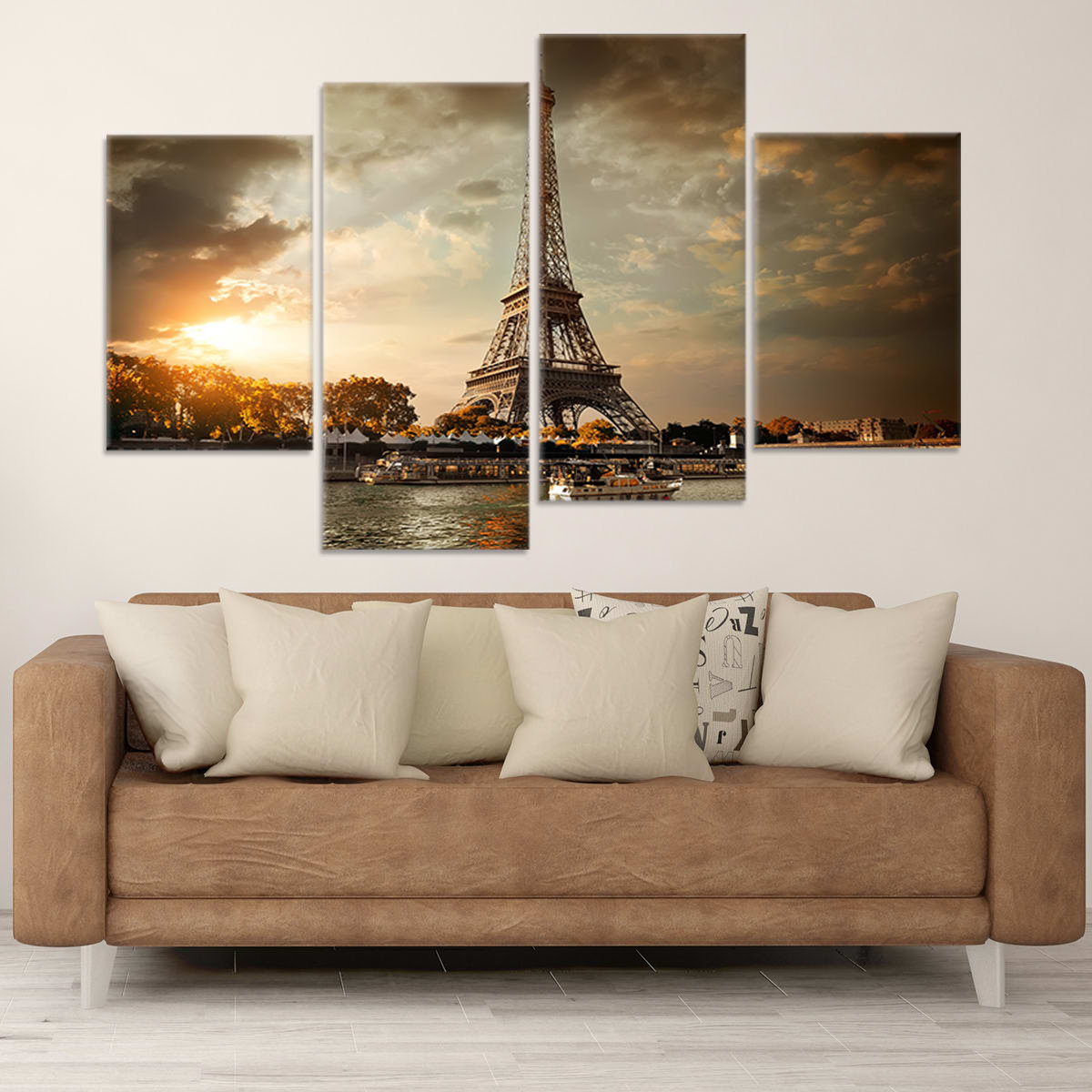Sepia Eiffel Tower Wall Art Canvas-Stunning Canvas Prints