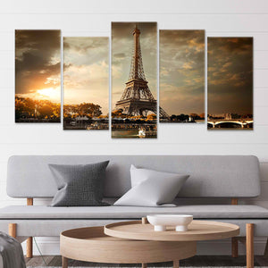 Sepia Eiffel Tower Wall Art Canvas-Stunning Canvas Prints