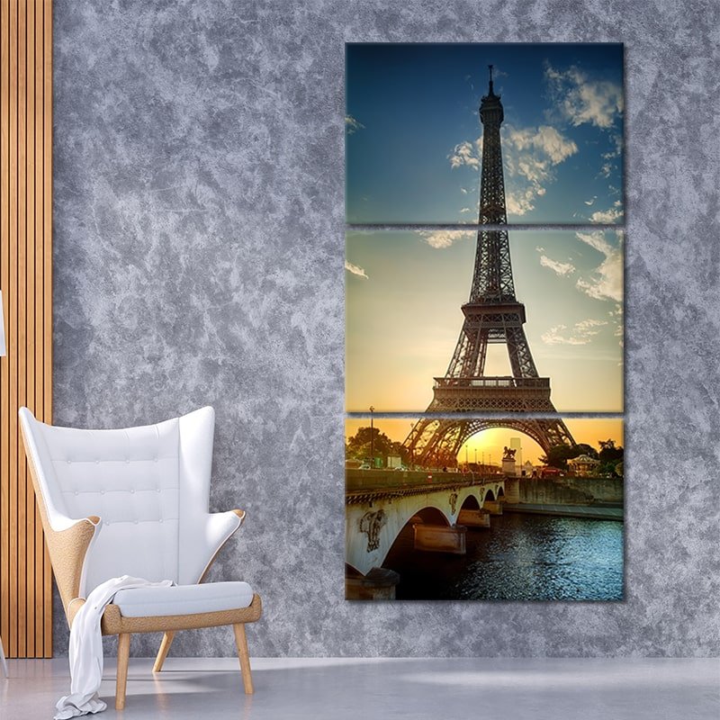 Eiffel Tower Sunset Wall Art Canvas-Stunning Canvas Prints