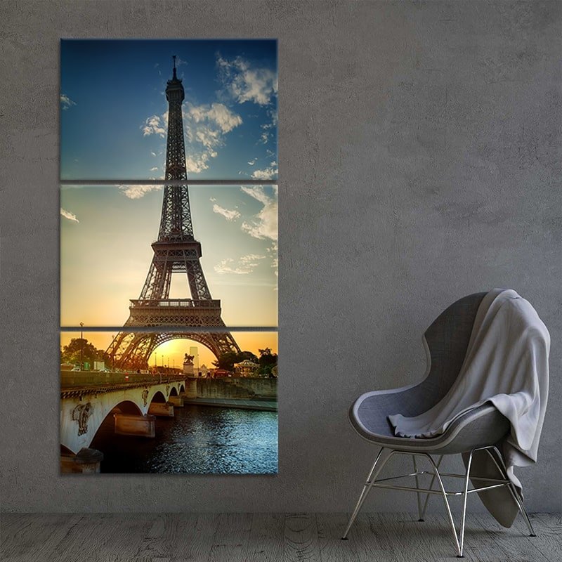 Eiffel Tower Sunset Wall Art Canvas-Stunning Canvas Prints
