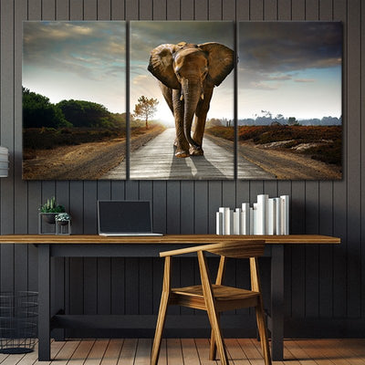 Elephant Multi Panel Canvas Wall Art