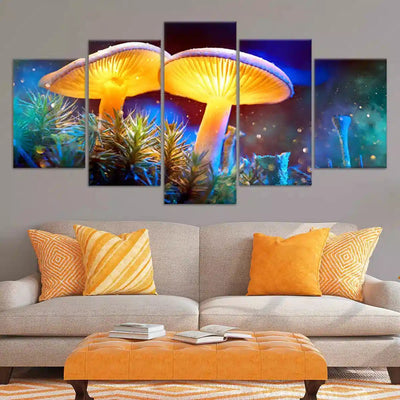 Fanstasy Glowing Mushrooms Wall Art-Stunning Canvas Prints