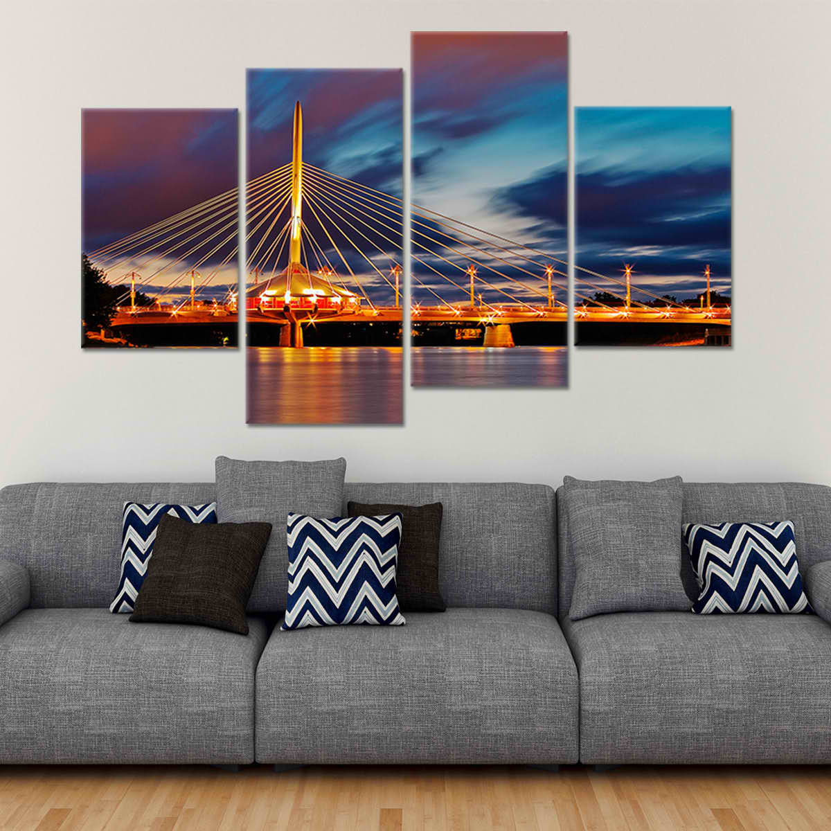 Esplanade Riel Bridge Skyline Wall Art Canvas-Stunning Canvas Prints