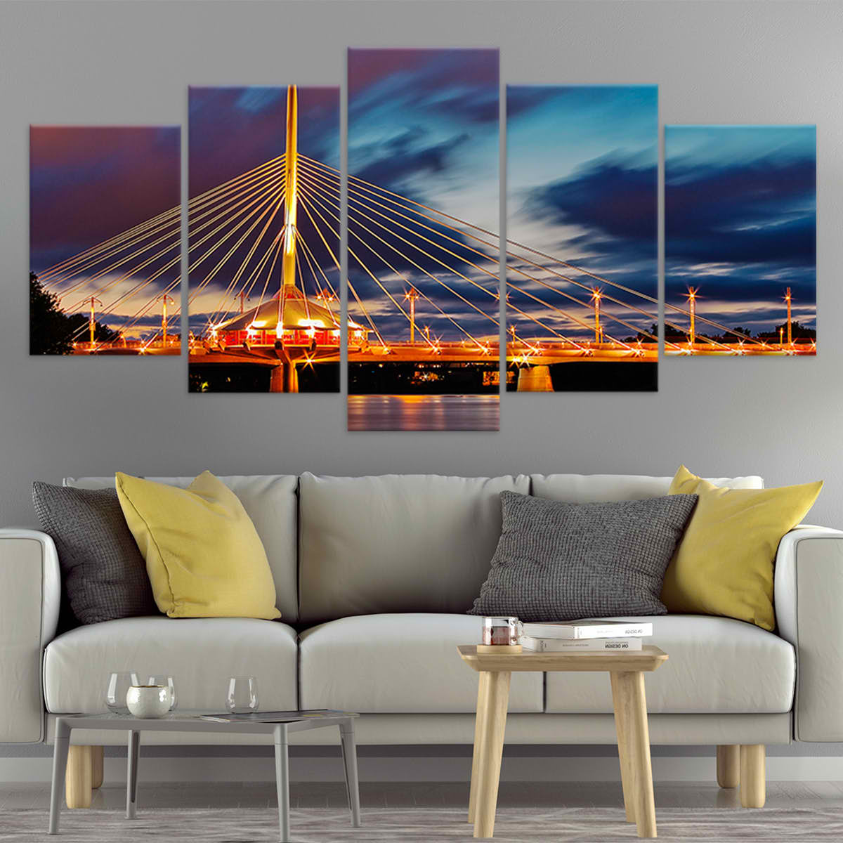 Esplanade Riel Bridge Skyline Wall Art Canvas-Stunning Canvas Prints