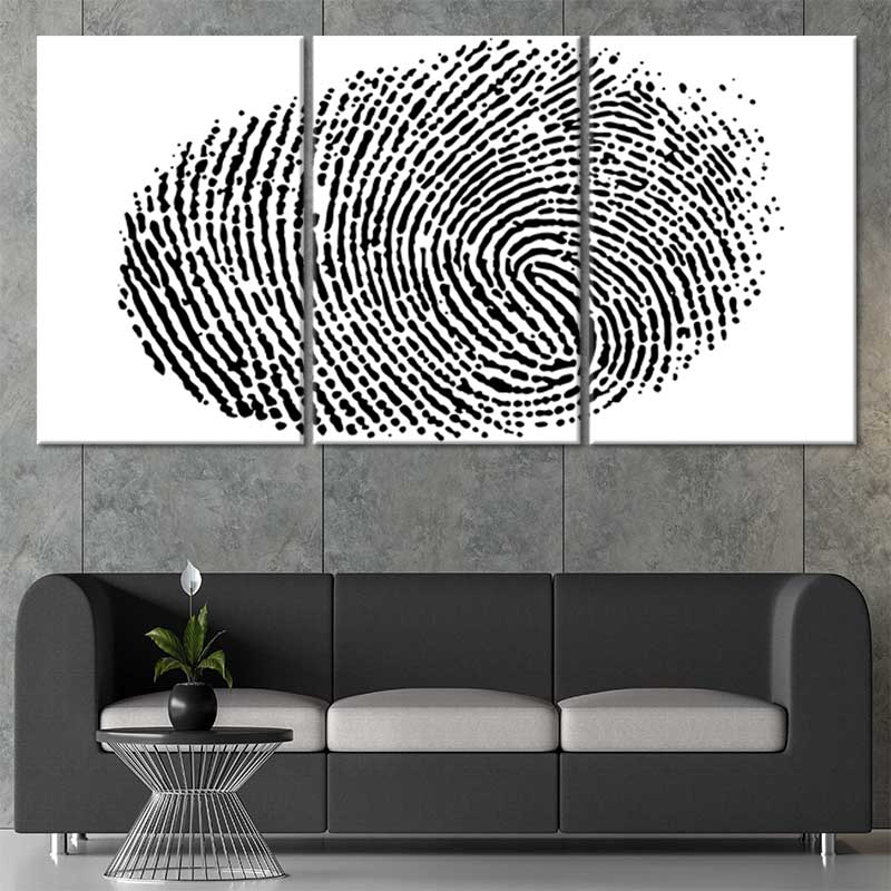 Fingerprint Multi Panel Canvas Wall Art 3 pieces