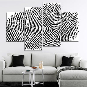 Fingerprint Multi Panel Canvas Wall Art 4 pieces