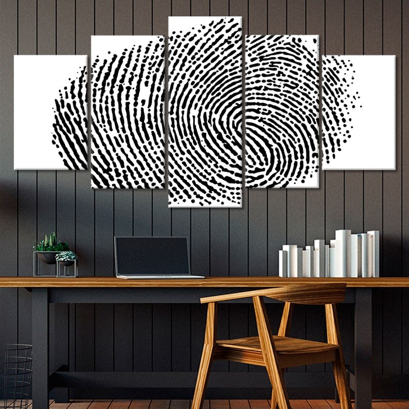 Fingerprint Multi Panel Canvas Wall Art 5 piece