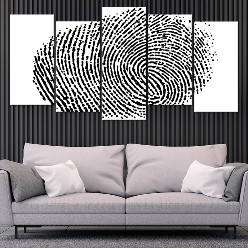 Fingerprint Multi Panel Canvas Wall Art 5 pieces stagger