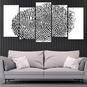 Fingerprint Multi Panel Canvas Wall Art 5 pieces stagger